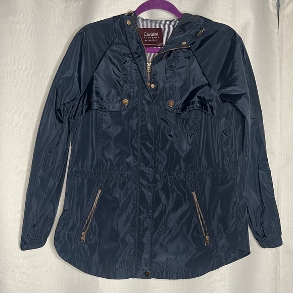 Cavalini Navy Blue Rain Coat Medium Petite - Picture 7 of 7